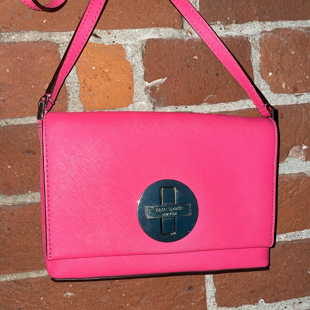 Kate Spade Hot Pink Sally Crossbody Twist Lock Bag